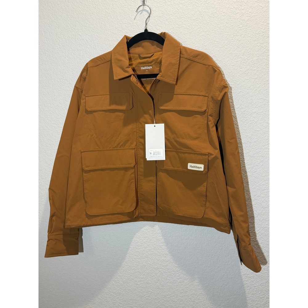 NWT Halfdays Womens Nuthatch Utility Jacket Brown Large